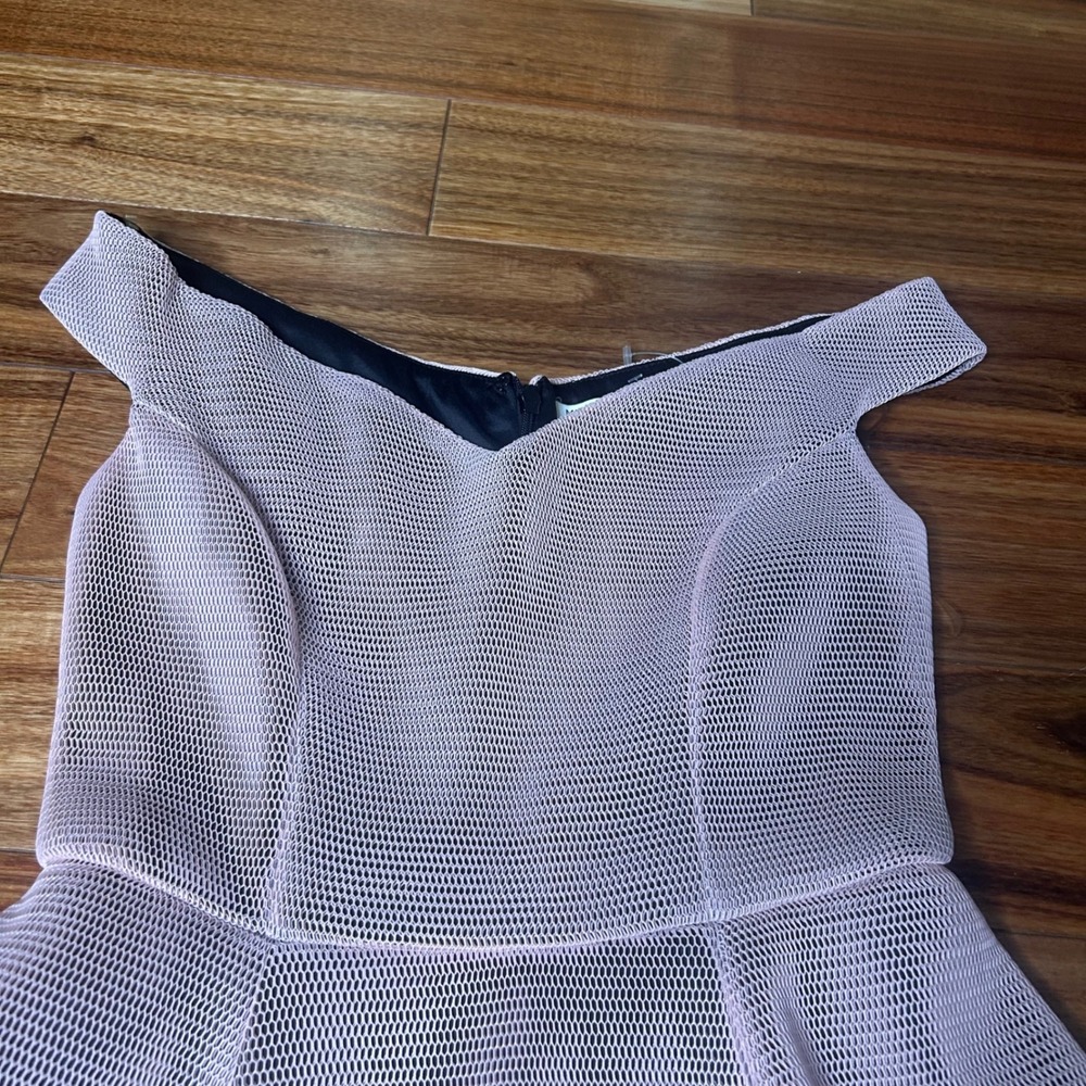 Mustard Seed Pink‎ mesh Off Shoulder Fit & Flare Party Dress - Size S - Picture 3 of 12